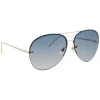Linda Farrow Sunglasses & Eyewear-- 574 C6 Aviator Sunglasses - Gold - Eyewear - Avvenice