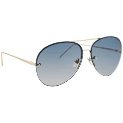 Linda Farrow Sunglasses & Eyewear-- 574 C6 Aviator Sunglasses - Gold - Eyewear - Avvenice