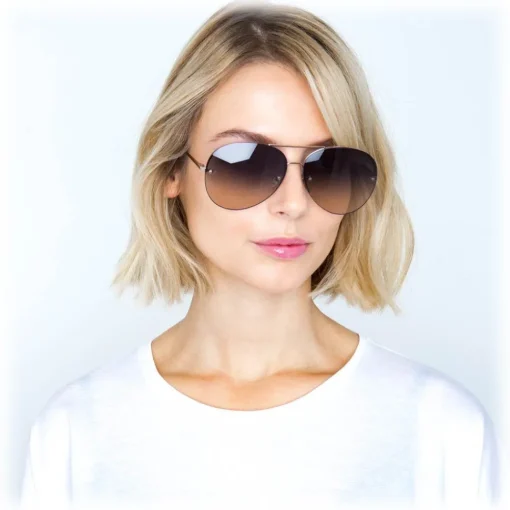 Linda Farrow Sunglasses & Eyewear-- 574 C6 Aviator Sunglasses - Gold - Eyewear - Avvenice