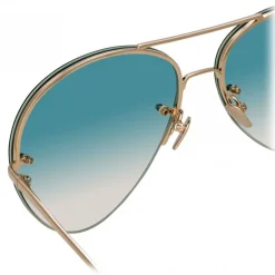 Linda Farrow Sunglasses & Eyewear-- 574 C10 Aviator Sunglasses - Yellow Gold - Eyewear - Avvenice