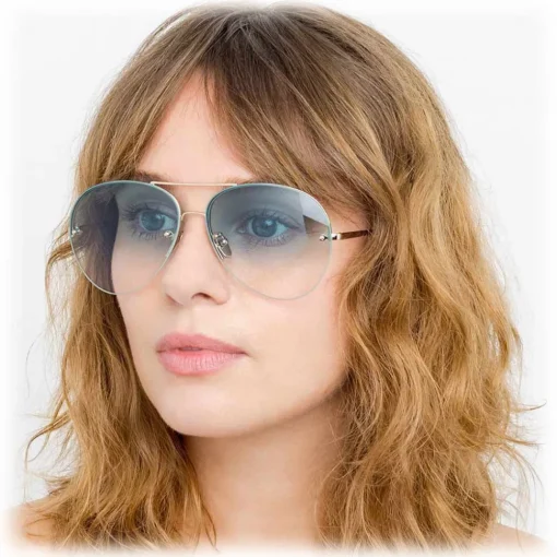 Linda Farrow Sunglasses & Eyewear-- 574 C10 Aviator Sunglasses - Yellow Gold - Eyewear - Avvenice