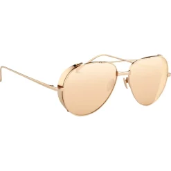 Linda Farrow Sunglasses & Eyewear-- 426 C3 Aviator Sunglasses - Rose Gold - Eyewear - Avvenice