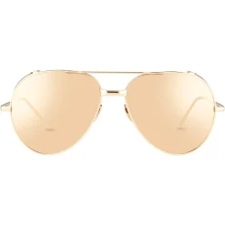 Linda Farrow Sunglasses & Eyewear-- 426 C3 Aviator Sunglasses - Rose Gold - Eyewear - Avvenice