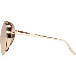Linda Farrow Sunglasses & Eyewear-- 425 C3 Aviator Sunglasses - Rose Gold - Eyewear - Kourtney Kardashian - Olivia Munn - Official - Avvenice