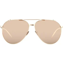 Linda Farrow Sunglasses & Eyewear-- 425 C3 Aviator Sunglasses - Rose Gold - Eyewear - Kourtney Kardashian - Olivia Munn - Official - Avvenice