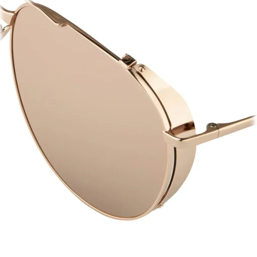 Linda Farrow Sunglasses & Eyewear-- 425 C3 Aviator Sunglasses - Rose Gold - Eyewear - Kourtney Kardashian - Olivia Munn - Official - Avvenice
