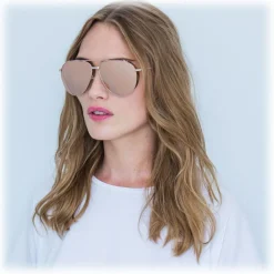 Linda Farrow Sunglasses & Eyewear-- 425 C3 Aviator Sunglasses - Rose Gold - Eyewear - Kourtney Kardashian - Olivia Munn - Official - Avvenice