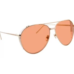 Linda Farrow Sunglasses & Eyewear-- 425 C16 Aviator Sunglasses - Light Gold - Eyewear - Avvenice
