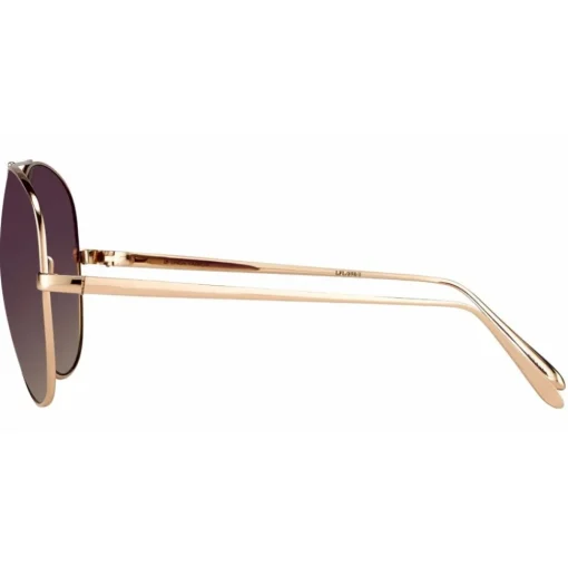 Linda Farrow Sunglasses & Eyewear-- 398 C3 Aviator Sunglasses - Matt Yellow Gold - Eyewear - Kendall Jenner - Alessandra Ambrosio - Avvenice