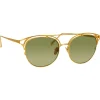 Linda Farrow Sunglasses & Eyewear-- 682 C5 Aviator Sunglasses - Yellow Gold - Eyewear - Avvenice
