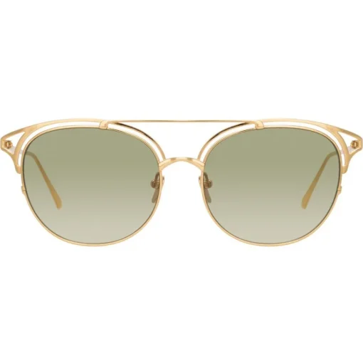Linda Farrow Sunglasses & Eyewear-- 682 C5 Aviator Sunglasses - Yellow Gold - Eyewear - Avvenice
