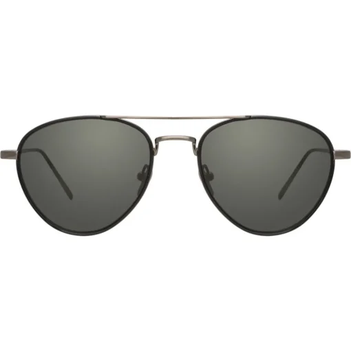 Linda Farrow Sunglasses & Eyewear-- 739 C6 Aviator Sunglasses - Nickel & Black - Eyewear - Avvenice