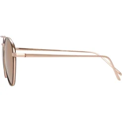 Linda Farrow Sunglasses & Eyewear-- 739 C3 Aviator Sunglasses - Rose Gold and Tortoiseshell - Eyewear - Avvenice
