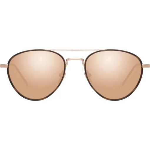 Linda Farrow Sunglasses & Eyewear-- 739 C3 Aviator Sunglasses - Rose Gold and Tortoiseshell - Eyewear - Avvenice