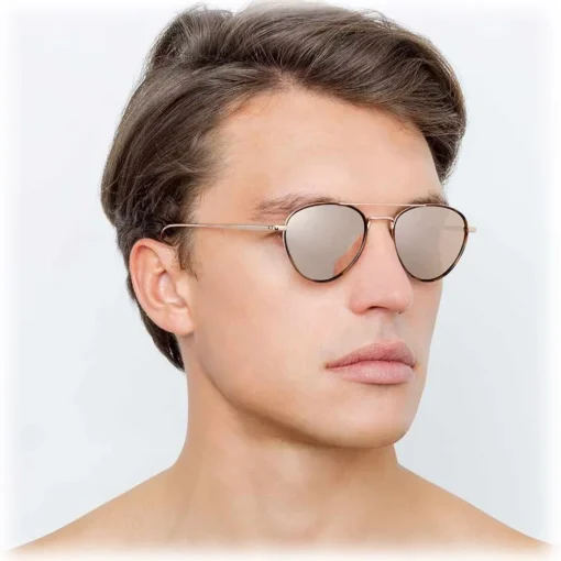 Linda Farrow Sunglasses & Eyewear-- 739 C3 Aviator Sunglasses - Rose Gold and Tortoiseshell - Eyewear - Avvenice
