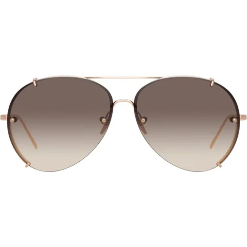 Linda Farrow Sunglasses & Eyewear-- 729 C7 Aviator Sunglasses - Rose Gold - Eyewear - Avvenice