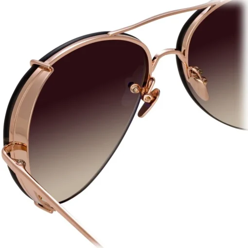 Linda Farrow Sunglasses & Eyewear-- 729 C7 Aviator Sunglasses - Rose Gold - Eyewear - Avvenice