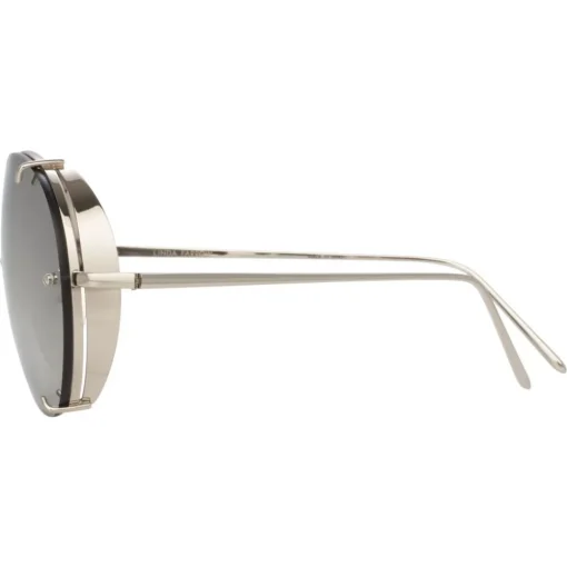 Linda Farrow Sunglasses & Eyewear-- 729 C2 Aviator Sunglasses - White Gold - Eyewear - Avvenice