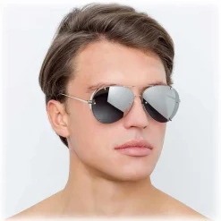 Linda Farrow Sunglasses & Eyewear-- 729 C2 Aviator Sunglasses - White Gold - Eyewear - Avvenice