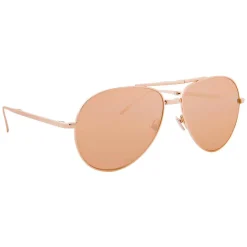 Linda Farrow Sunglasses & Eyewear-- 518 C3 Aviator Sunglasses - Rose Gold - Eyewear - Avvenice