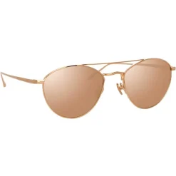 Linda Farrow Sunglasses & Eyewear-- 876 C3 Aviator Sunglasses - Rose Gold - Eyewear - Avvenice