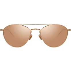 Linda Farrow Sunglasses & Eyewear-- 876 C3 Aviator Sunglasses - Rose Gold - Eyewear - Avvenice