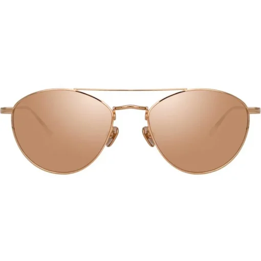 Linda Farrow Sunglasses & Eyewear-- 876 C3 Aviator Sunglasses - Rose Gold - Eyewear - Avvenice