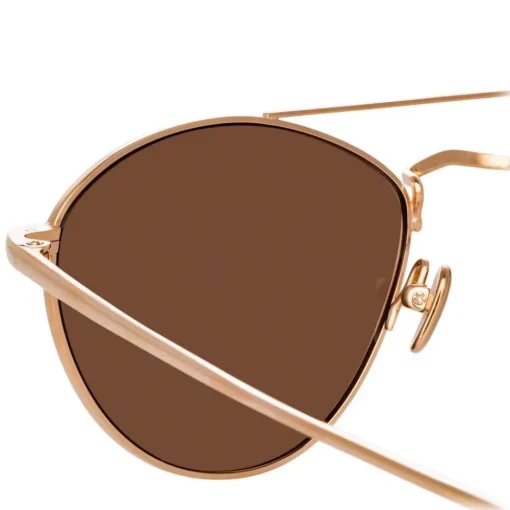 Linda Farrow Sunglasses & Eyewear-- 876 C3 Aviator Sunglasses - Rose Gold - Eyewear - Avvenice