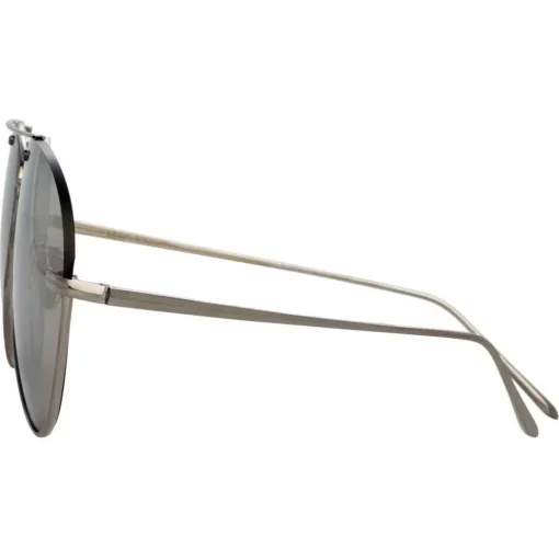 Linda Farrow Sunglasses & Eyewear-- 859 C1 Aviator Sunglasses - White Gold - Eyewear - Avvenice