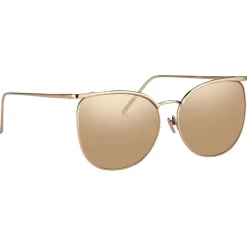 Linda Farrow Sunglasses & Eyewear-- 509 C3 Browline Sunglasses - Rose Gold - Eyewear - Gigi Hagid - Elle Macpherson - Official - Avvenice