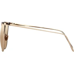 Linda Farrow Sunglasses & Eyewear-- 509 C3 Browline Sunglasses - Rose Gold - Eyewear - Gigi Hagid - Elle Macpherson - Official - Avvenice