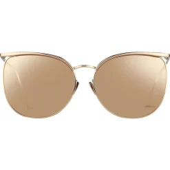 Linda Farrow Sunglasses & Eyewear-- 509 C3 Browline Sunglasses - Rose Gold - Eyewear - Gigi Hagid - Elle Macpherson - Official - Avvenice