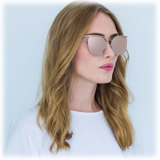 Linda Farrow Sunglasses & Eyewear-- 509 C3 Browline Sunglasses - Rose Gold - Eyewear - Gigi Hagid - Elle Macpherson - Official - Avvenice