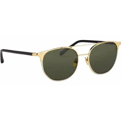 Linda Farrow Sunglasses & Eyewear-- 421 C1 Browline Sunglasses - Yellow Gold - Eyewear - Karlie Kloss - Alessandra Ambrosio - Official - Avvenice