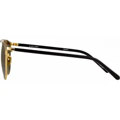 Linda Farrow Sunglasses & Eyewear-- 421 C1 Browline Sunglasses - Yellow Gold - Eyewear - Karlie Kloss - Alessandra Ambrosio - Official - Avvenice
