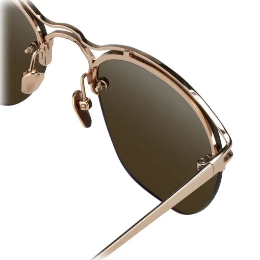 Linda Farrow Sunglasses & Eyewear-- 538 C6 Browline Sunglasses - Rose Gold - Eyewear - Avvenice
