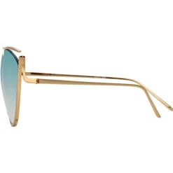 Linda Farrow Sunglasses & Eyewear-- 668 C8 Cat Eye Sunglasses - Light Gold - Eyewear - Avvenice