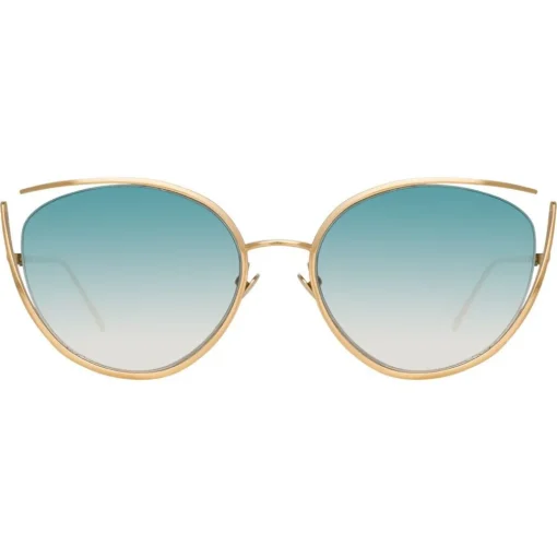 Linda Farrow Sunglasses & Eyewear-- 668 C8 Cat Eye Sunglasses - Light Gold - Eyewear - Avvenice