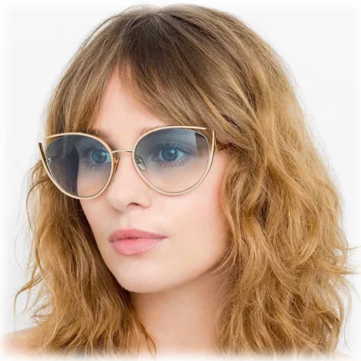 Linda Farrow Sunglasses & Eyewear-- 668 C8 Cat Eye Sunglasses - Light Gold - Eyewear - Avvenice