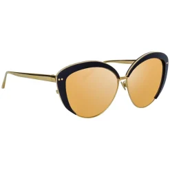 Linda Farrow Sunglasses & Eyewear-- 579 C2 Cat Eye Sunglasses - Black - Eyewear - Avvenice