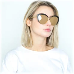 Linda Farrow Sunglasses & Eyewear-- 579 C2 Cat Eye Sunglasses - Black - Eyewear - Avvenice