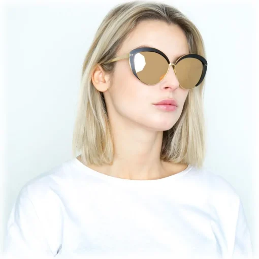 Linda Farrow Sunglasses & Eyewear-- 579 C2 Cat Eye Sunglasses - Black - Eyewear - Avvenice