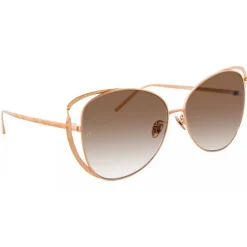 Linda Farrow Sunglasses & Eyewear-- 661 C5 Cat Eye Sunglasses - Rose Gold - Eyewear - Avvenice