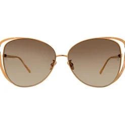 Linda Farrow Sunglasses & Eyewear-- 661 C5 Cat Eye Sunglasses - Rose Gold - Eyewear - Avvenice