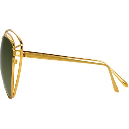 Linda Farrow Sunglasses & Eyewear-- 697 C4 Cat Eye Sunglasses - Yellow Gold - Eyewear - Avvenice