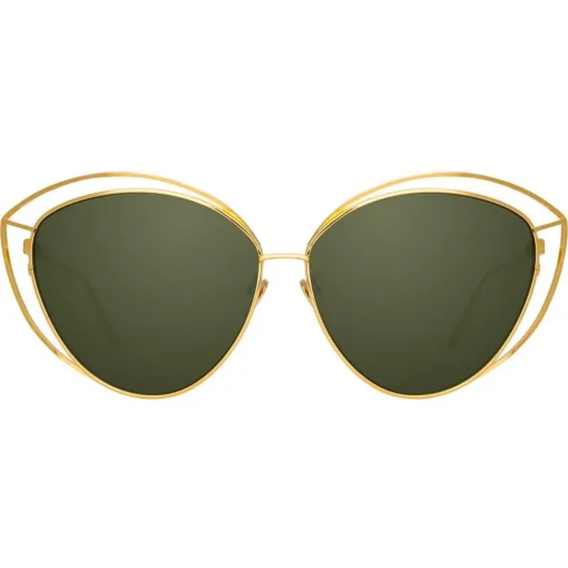 Linda Farrow Sunglasses & Eyewear-- 697 C4 Cat Eye Sunglasses - Yellow Gold - Eyewear - Avvenice