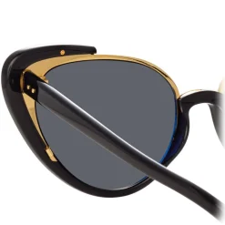 Linda Farrow Sunglasses & Eyewear-- 736 C1 Cat Eye Sunglasses - Black - Eyewear - Avvenice