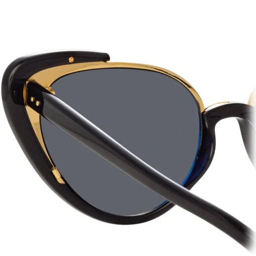 Linda Farrow Sunglasses & Eyewear-- 736 C1 Cat Eye Sunglasses - Black - Eyewear - Avvenice