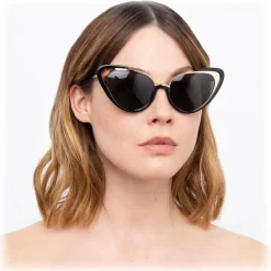 Linda Farrow Sunglasses & Eyewear-- 736 C1 Cat Eye Sunglasses - Black - Eyewear - Avvenice