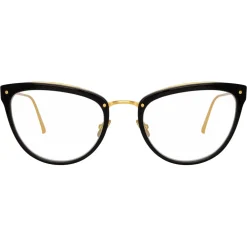 Linda Farrow Sunglasses & Eyewear-- 683 C10 Cat Eye Optical Frames - Black - Eyewear - Avvenice